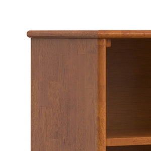 English Elm Draper Mid-Century Modern Four Shelf Bookcase Solid Wood Teak Brown Living Room B136P510058