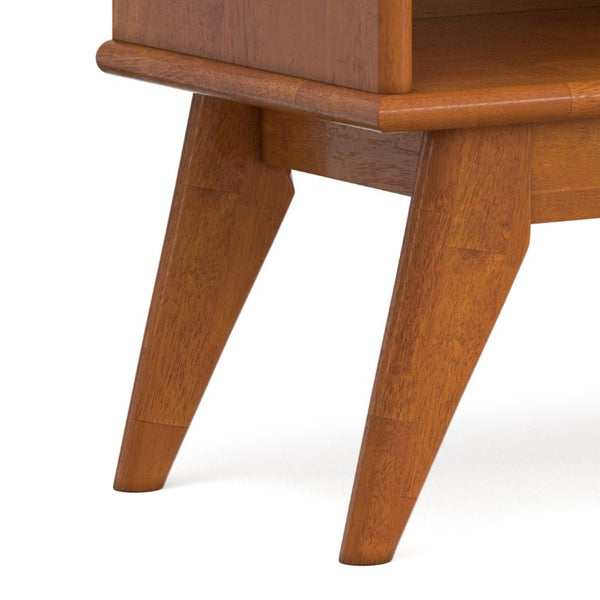 English Elm Draper Mid-Century Modern Four Shelf Bookcase Solid Wood Teak Brown Living Room B136P510058