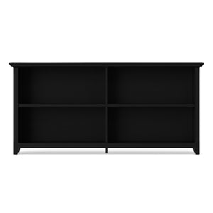 English Elm Amherst Wide Low Profile Solid Wood Bookcase with Tapered Legs for Living Rooms Black B136P510059