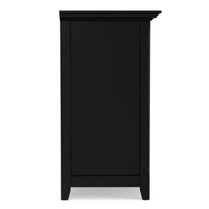 English Elm Amherst Wide Low Profile Solid Wood Bookcase with Tapered Legs for Living Rooms Black B136P510059