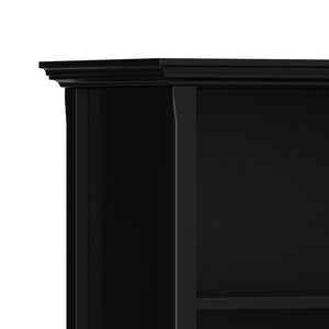 English Elm Amherst Wide Low Profile Solid Wood Bookcase with Tapered Legs for Living Rooms Black B136P510059
