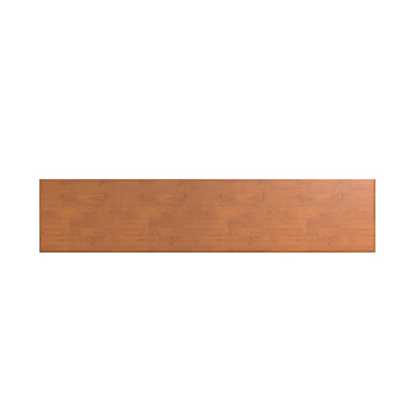 English Elm Draper Solid Wood Six Shelf Bookcase with Tapered Legs Mid-century Modern Teak Finish B136P510061
