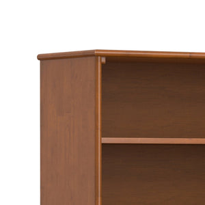 English Elm Draper Solid Wood Six Shelf Bookcase with Tapered Legs Mid-century Modern Teak Finish B136P510061