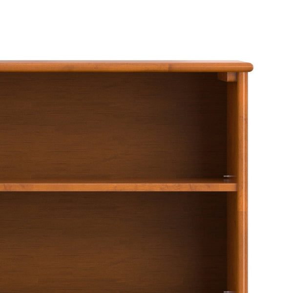English Elm Draper Solid Wood Six Shelf Bookcase with Tapered Legs Mid-century Modern Teak Finish B136P510061