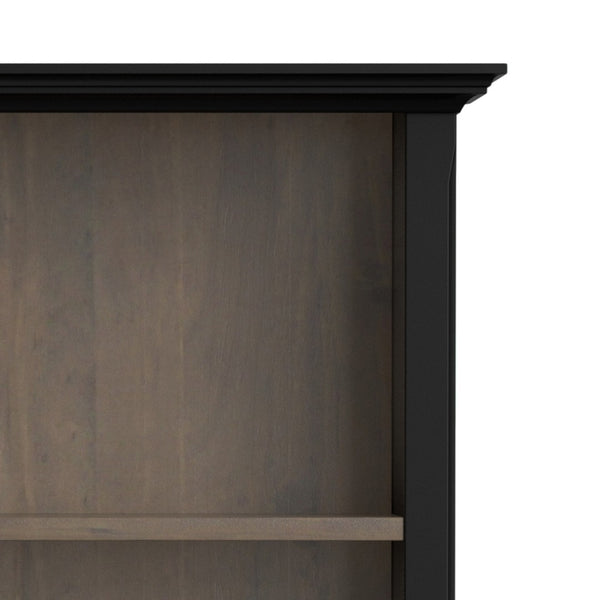 English Elm Amherst Solid Pine Five Shelf Bookcase with Molding Detail for Home Office Display Brown B136P510062