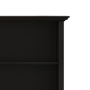 English Elm Amherst Wide Low Profile Solid Wood Bookcase with Tapered Legs for Living Rooms Brown B136P510063