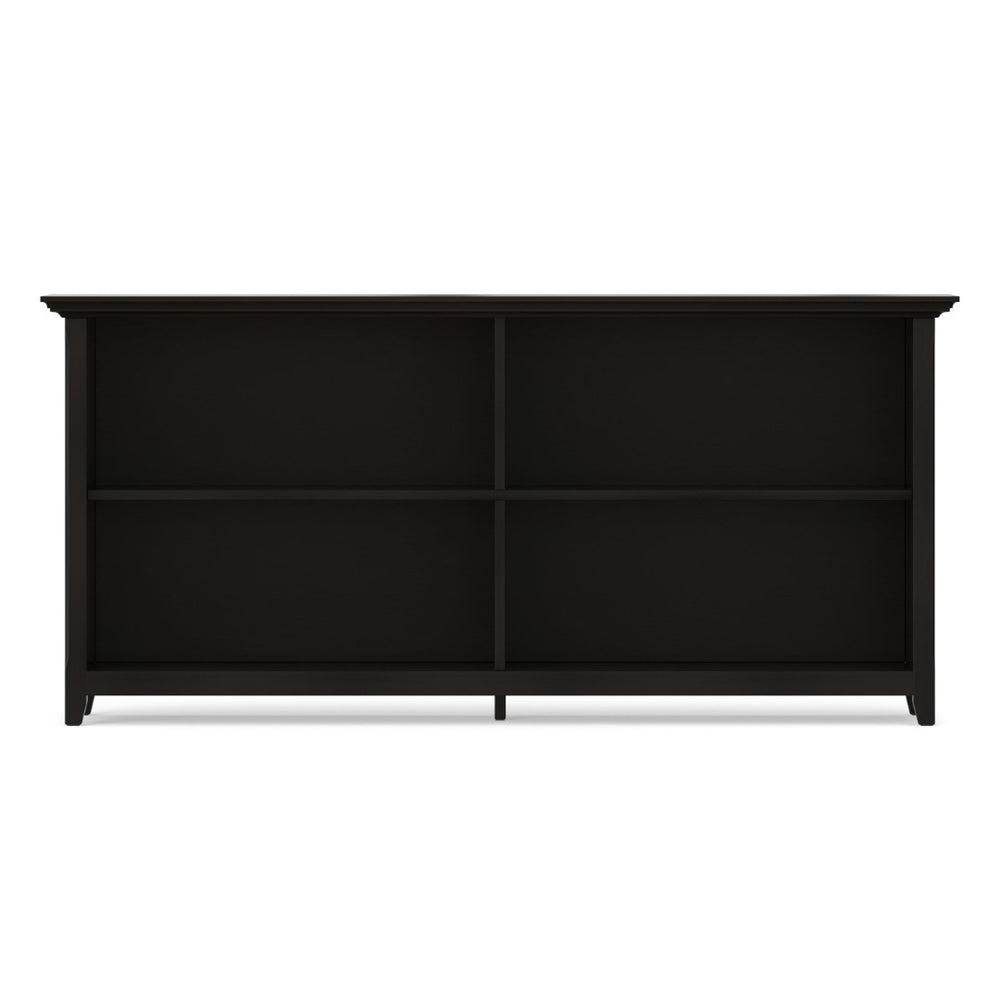 English Elm Amherst Wide Low Profile Solid Wood Bookcase with Tapered Legs for Living Rooms Brown B136P510063