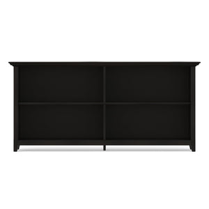 English Elm Amherst Wide Low Profile Solid Wood Bookcase with Tapered Legs for Living Rooms Brown B136P510063