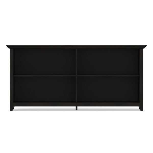 English Elm Amherst Wide Low Profile Solid Wood Bookcase with Tapered Legs for Living Rooms Brown B136P510063