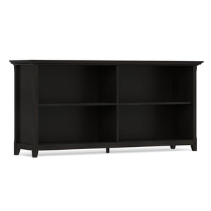 English Elm Amherst Wide Low Profile Solid Wood Bookcase with Tapered Legs for Living Rooms Brown B136P510063
