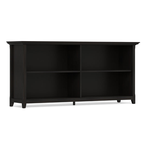 English Elm Amherst Wide Low Profile Solid Wood Bookcase with Tapered Legs for Living Rooms Brown B136P510063