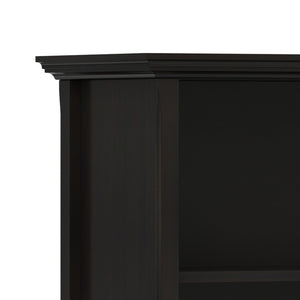 English Elm Amherst Wide Low Profile Solid Wood Bookcase with Tapered Legs for Living Rooms Brown B136P510063