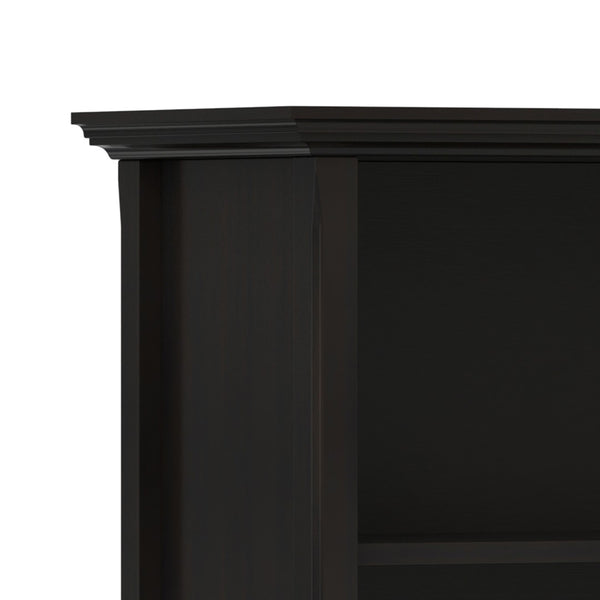 English Elm Amherst Wide Low Profile Solid Wood Bookcase with Tapered Legs for Living Rooms Brown B136P510063