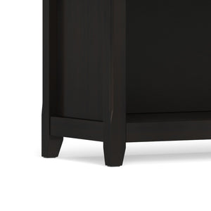 English Elm Amherst Wide Low Profile Solid Wood Bookcase with Tapered Legs for Living Rooms Brown B136P510063
