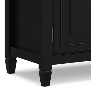English Elm Connaught Solid Wood Buffet with Bronze Hardware and Raised Panel Doors for Dining Black B136P510690
