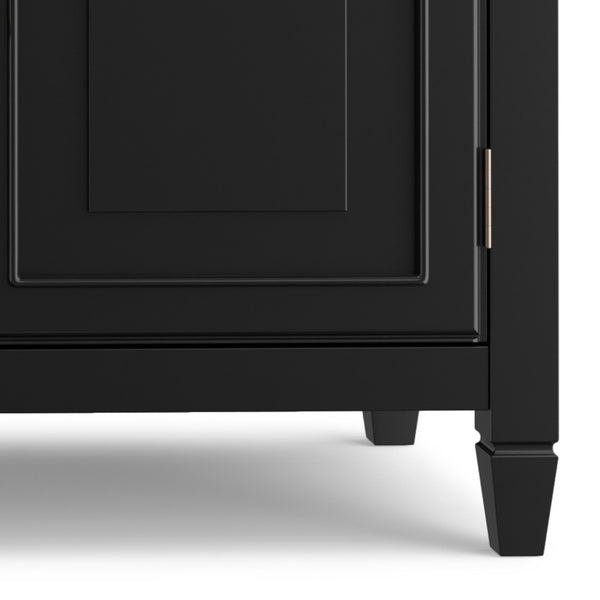 English Elm Connaught Solid Wood Buffet with Bronze Hardware and Raised Panel Doors for Dining Black B136P510690