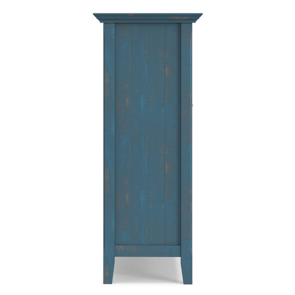English Elm Acadian Solid Pine Storage Cabinet with Glass Doors Coastal Blue Farmhouse Finish B136P510691