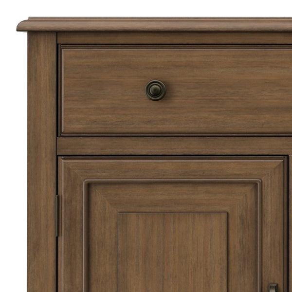English Elm Connaught Solid Wood Buffet Cabinet Rustic Brown Raised Panel Doors Dining Storage B136P510692