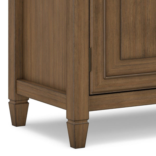 English Elm Connaught Solid Wood Buffet Cabinet Rustic Brown Raised Panel Doors Dining Storage B136P510692