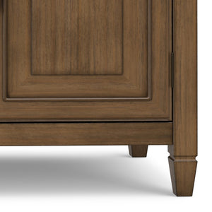 English Elm Connaught Solid Wood Buffet Cabinet Rustic Brown Raised Panel Doors Dining Storage B136P510692