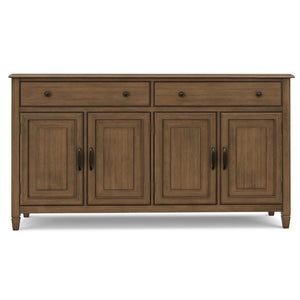 English Elm Connaught Solid Wood Buffet Cabinet Rustic Brown Raised Panel Doors Dining Storage B136P510692