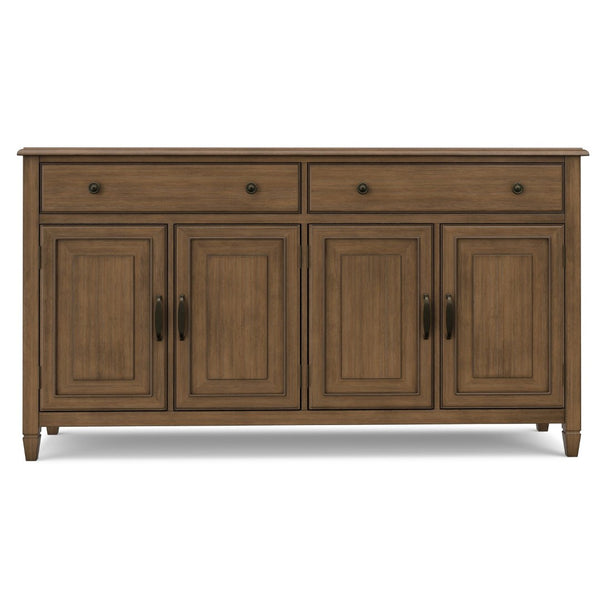 English Elm Connaught Solid Wood Buffet Cabinet Rustic Brown Raised Panel Doors Dining Storage B136P510692