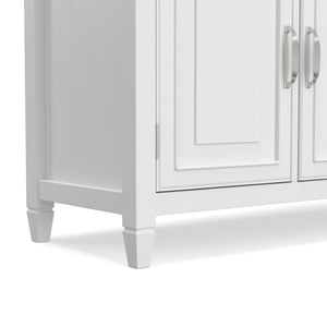 English Elm Connaught Solid Wood Buffet with Bronze Hardware and Raised Panel Doors for Dining White B136P510693