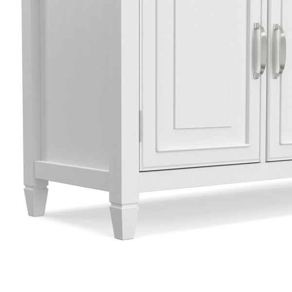 English Elm Connaught Solid Wood Buffet with Bronze Hardware and Raised Panel Doors for Dining White B136P510693