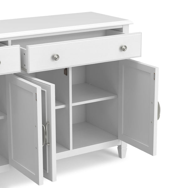 English Elm Connaught Solid Wood Buffet with Bronze Hardware and Raised Panel Doors for Dining White B136P510693