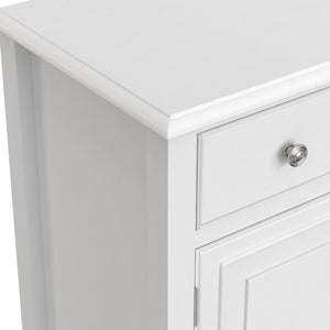 English Elm Connaught Solid Wood Buffet with Bronze Hardware and Raised Panel Doors for Dining White B136P510693