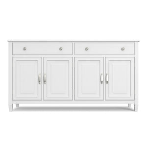 English Elm Connaught Solid Wood Buffet with Bronze Hardware and Raised Panel Doors for Dining White B136P510693