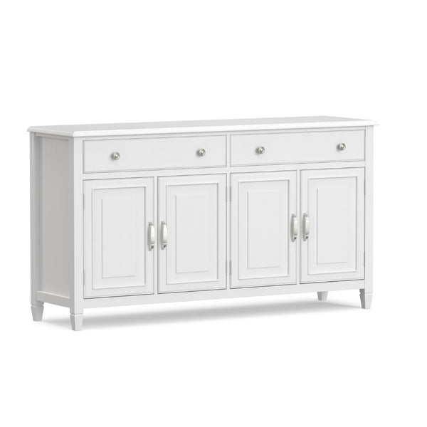 English Elm Connaught Solid Wood Buffet with Bronze Hardware and Raised Panel Doors for Dining White B136P510693