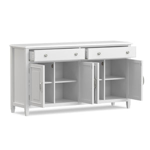 English Elm Connaught Solid Wood Buffet with Bronze Hardware and Raised Panel Doors for Dining White B136P510693
