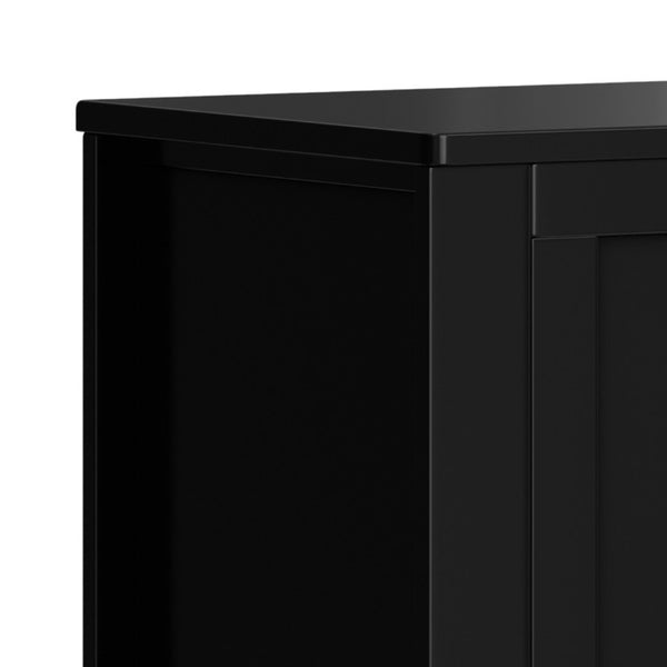 English Elm Brooklyn Paneled Storage Trunk Bench with Lift Top Matte Black Finish Entryway Seating B136P515440