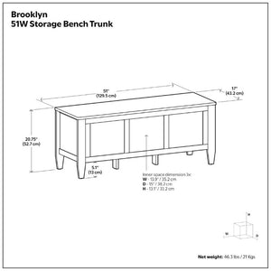 English Elm Brooklyn Paneled Storage Trunk Bench with Lift Top Matte Black Finish Entryway Seating B136P515440