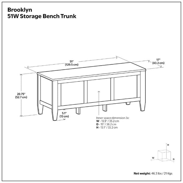 English Elm Brooklyn Paneled Storage Trunk Bench with Lift Top Matte Black Finish Entryway Seating B136P515440