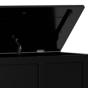 English Elm Brooklyn Paneled Storage Trunk Bench with Lift Top Matte Black Finish Entryway Seating B136P515440