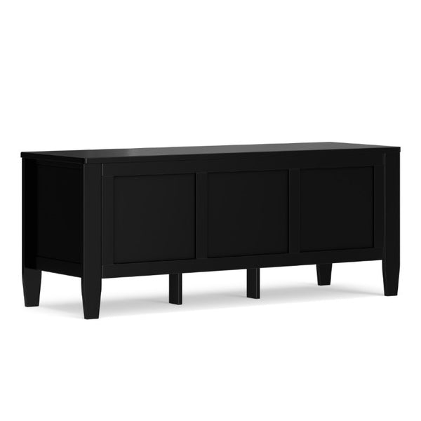 English Elm Brooklyn Paneled Storage Trunk Bench with Lift Top Matte Black Finish Entryway Seating B136P515440