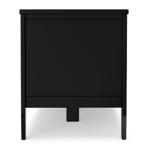 English Elm Brooklyn Paneled Storage Trunk Bench with Lift Top Matte Black Finish Entryway Seating B136P515440