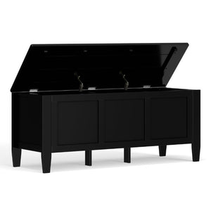 English Elm Brooklyn Paneled Storage Trunk Bench with Lift Top Matte Black Finish Entryway Seating B136P515440
