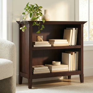 English Elm Amherst Two Shelf Solid Wood Bookcase with Tapered Legs for Living Room Display B136P515441