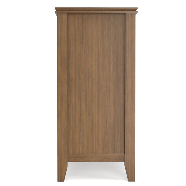 English Elm Artisan Pine Sideboard with Six Drawers and Glass Doors for Dining Room Storage B136P515442