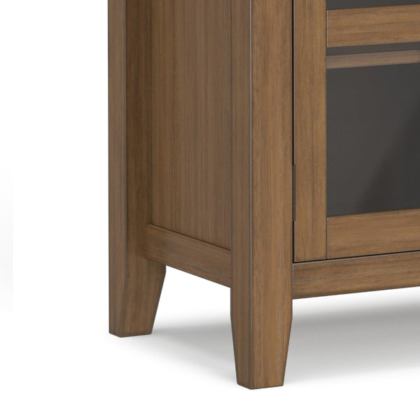 English Elm Artisan Pine Sideboard with Six Drawers and Glass Doors for Dining Room Storage B136P515442