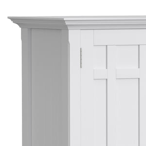 English Elm Bedford Solid Wood Buffet with White Stain Finish and Brushed Nickel Hardware for Dining B136P515443