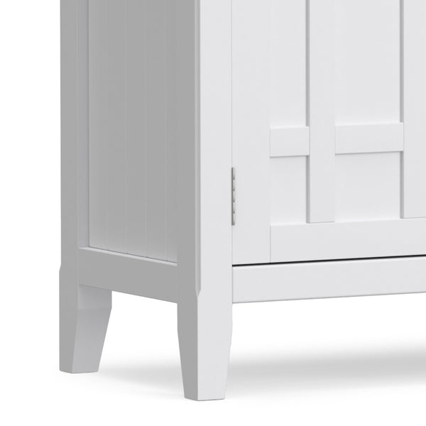 English Elm Bedford Solid Wood Buffet with White Stain Finish and Brushed Nickel Hardware for Dining B136P515443