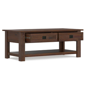 English Elm Monroe Solid Acacia Wood Coffee Table with Storage Drawers for Farmhouse Living Rooms B136P515444
