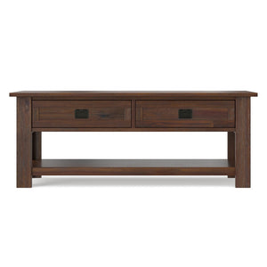 English Elm Monroe Solid Acacia Wood Coffee Table with Storage Drawers for Farmhouse Living Rooms B136P515444