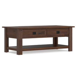 English Elm Monroe Solid Acacia Wood Coffee Table with Storage Drawers for Farmhouse Living Rooms B136P515444