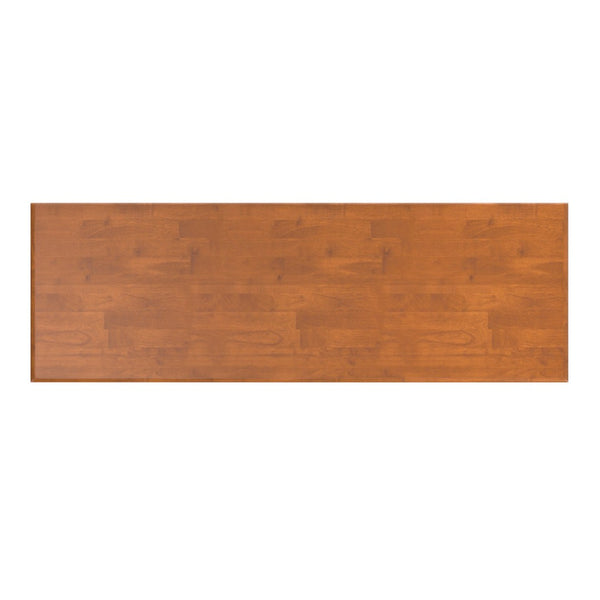 English Elm Draper Solid Wood Console Table Mid-century Entryway Piece with Drawers and Open Shelf B136P515445