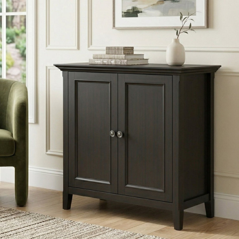 English Elm Amherst Solid Wood Storage Cabinet Hickory Brown Finish Transitional Style Two Doors B136P515447